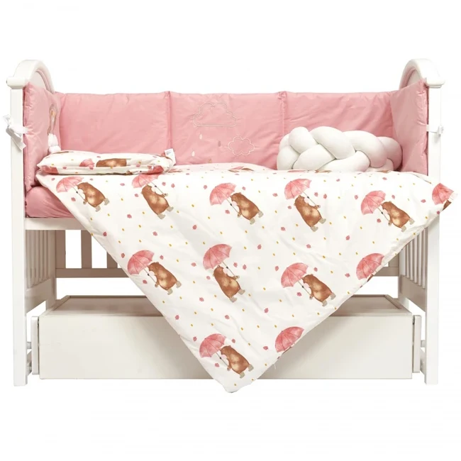Постільний комплект 7 ел Twins Fluffy Puffy 4076-TFP-24U, Umbrella pink